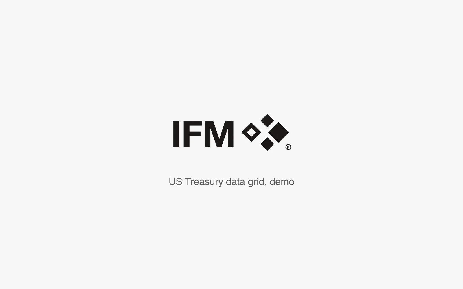 IFM US Treasury data grid demo