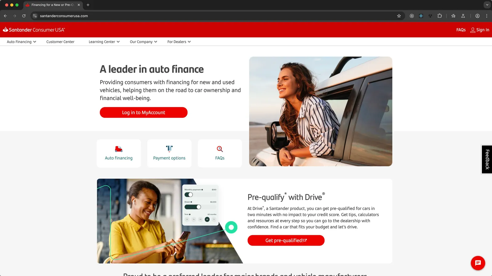 The Santander Consumer USA website